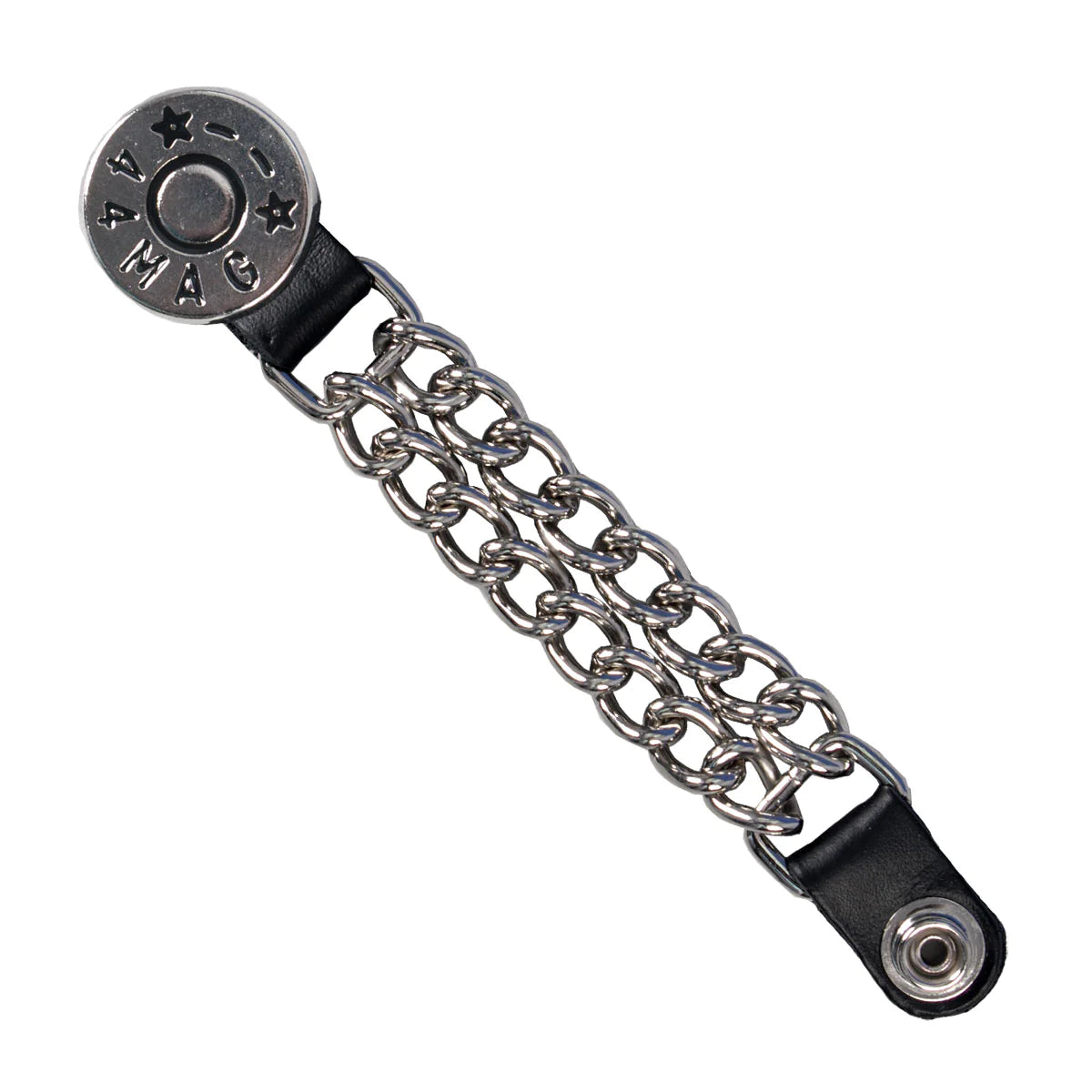 Hot Leathers 44 Magnum vest extender, 4-inch length, made of durable material, designed to extend and adjust motorcycle vests.