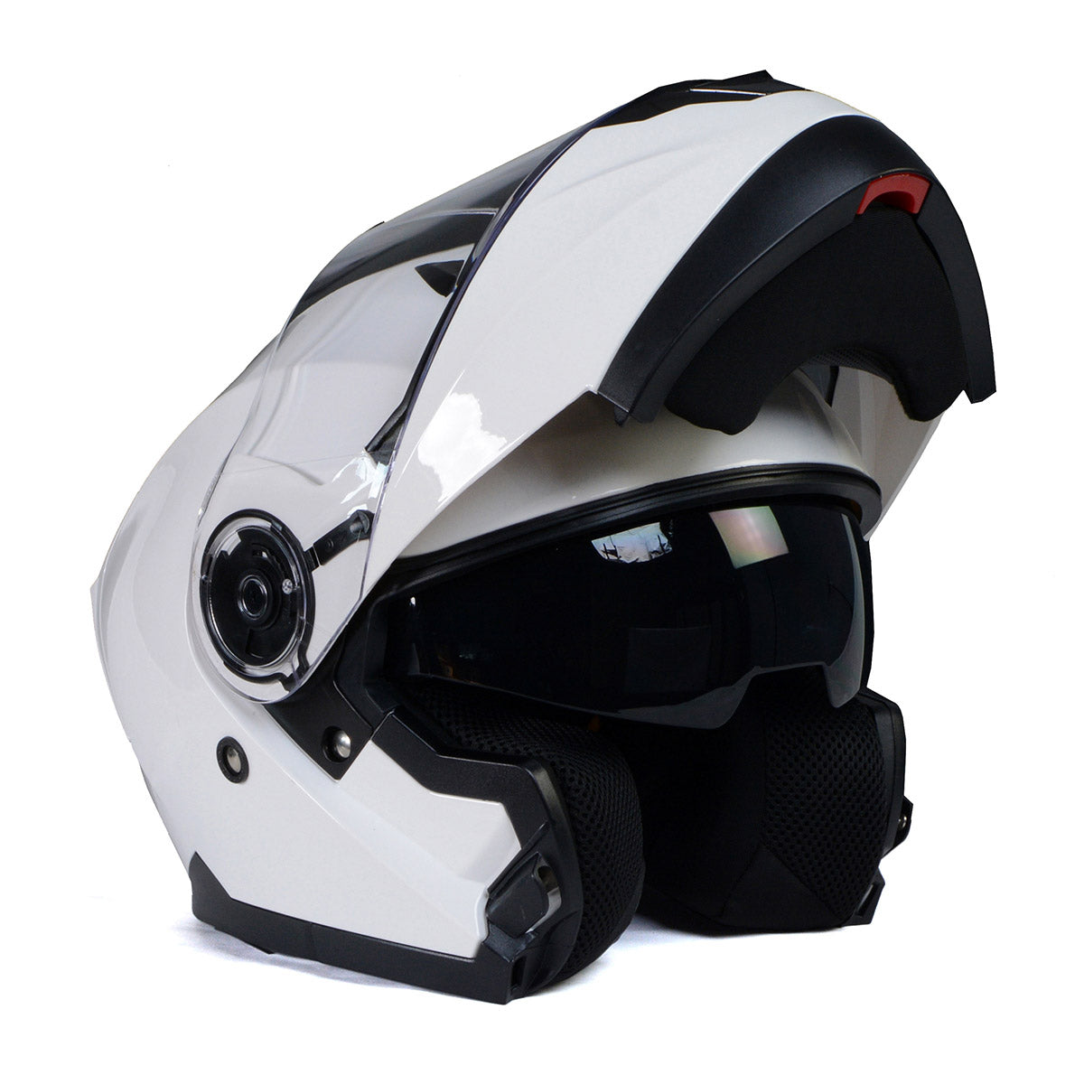 MPH9816DOT 'Breeze' White Advanced Motorcycle Modular Helmet for