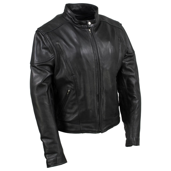 Hot Leathers Women's Foxy Black Leather Jacket with Vents, premium USA-made women's jacket featuring stylish design and quality craftsmanship.