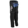 Milwaukee Leather Women's black textile motorcycle riding chaps with pink accents and tribal embroidery.