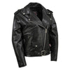 Milwaukee Leather women's black motorcycle-style leather jacket, premium classic design, with tailored fit and stylish details.
