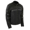 Milwaukee Leather women's black armored textile motorcycle jacket with removable liner, suitable for all seasons.