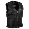 Milwaukee Leather women's black 'Speed Queen' motorcycle leather vest with front zipper, designed for women riding motorcycles.