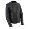 Milwaukee Leather women's black Cool-Tec leather scooter jacket with triple stitch details, stylish and fitted for women.