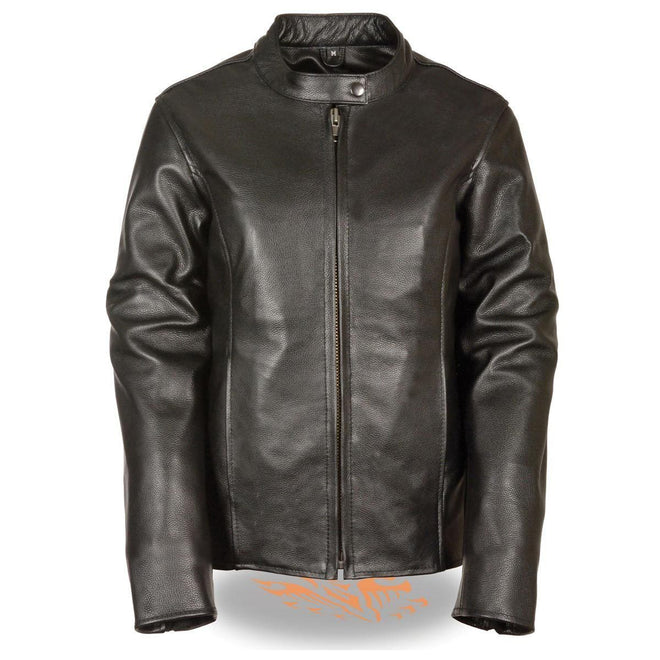 Milwaukee Leather Women's Black Classic Side Lace Motorcycle Jacket, women’s leather jacket with side lace details and a sleek fit.