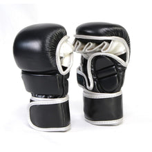 X-Fitness XF2001 7 oz MMA Hybrid Sparring Gloves-BLK/SILVER