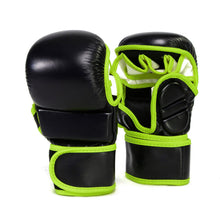 X-Fitness XF2001 7 oz MMA Hybrid Sparring Gloves-BLK/GREEN