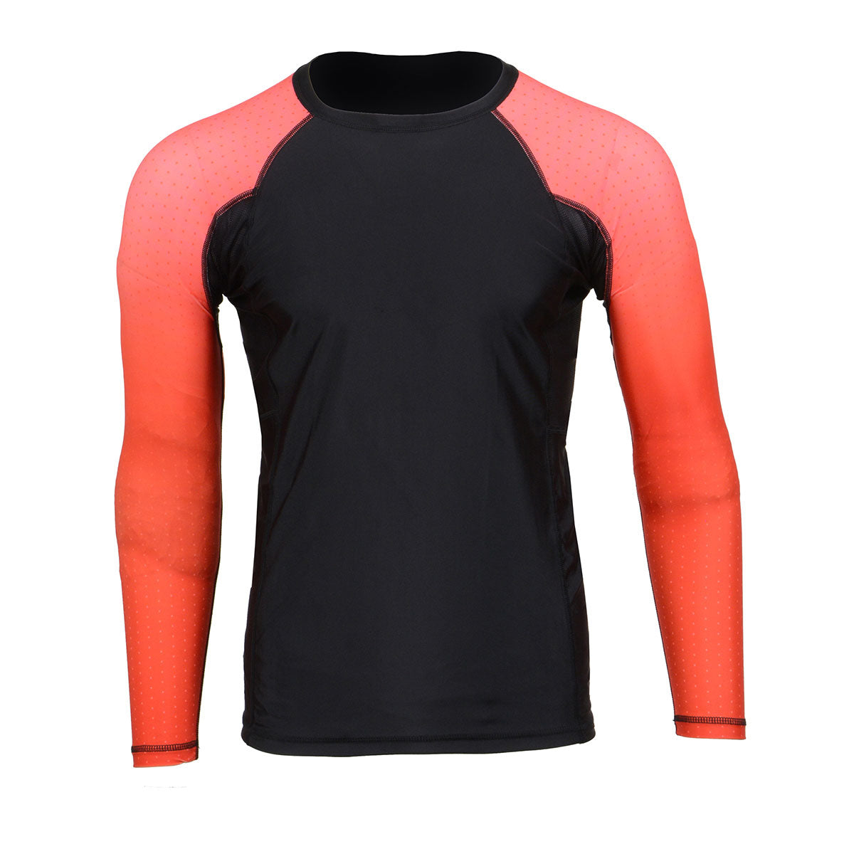 X-Fitness XFM7000 Men's Black and Red Long Sleeve Compression Rash ...