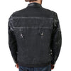 XKM1004 Men's Black Leather Vented Jacket with Reflective Piping