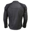 Women's Xelement Endo flat matte black leather motorcycle jacket with CE armor, featuring a racing style design and premium leather construction.
