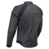 Women's black leather motorcycle jacket with CE armor, stylish Endo racing design and matte finish by HighwayLeather