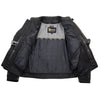 Women's HighwayLeather motorcycle jacket in flat matte black leather with CE armor, featuring a protective racing style design.