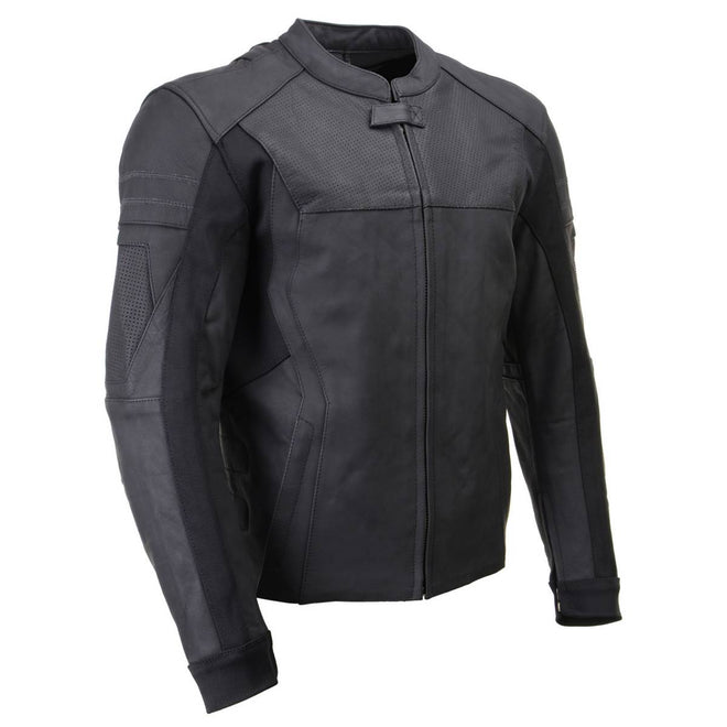 HighwayLeather Xelement XS11013 women's black leather motorcycle jacket with CE armor, flat matte finish, racing style, protective bikers' gear