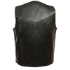 Leather King XS1310 Men's Classic Black Leather Vest with Snap Button Closure
