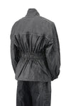 Milwaukee Leather NexGen Ladies XS5001 black waterproof rain suit with reflective piping, designed for outdoor protection and visibility.