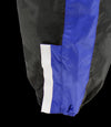 Milwaukee Leather NexGen Ladies XS5001 black and blue waterproof rain suit with reflective piping, designed for outdoor protection.