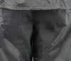 Milwaukee Leather NexGen Ladies XS5001 black and grey waterproof rain suit with reflective piping, shown in close-up view.