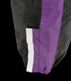 Milwaukee Leather NexGen Ladies XS5001 black and purple waterproof rain suit with reflective piping, designed for rain protection.