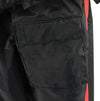 Milwaukee Leather NexGen Ladies XS5001 black and red waterproof rain suit with reflective piping, designed for outdoor protection.