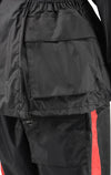 Milwaukee Leather NexGen Ladies XS5001 black and red waterproof rain suit with reflective piping, designed for weather protection.