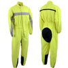 Milwaukee Leather NexGen Men’s XS5004 yellow hi-viz waterproof rain suit with reflective panels, designed for visibility and protection.