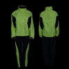 Milwaukee Leather NexGen men's neon green waterproof rain suit with hood, high-visibility rain gear, suitable for harsh weather.