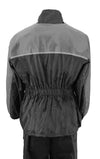 Milwaukee Leather NexGen Ladies XS5031 grey and black waterproof rain suit with cinch sides, designed for rain protection.