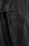 Milwaukee Leather NexGen ladies pink and black waterproof rain suit with cinch sides, lightweight and weather-resistant.