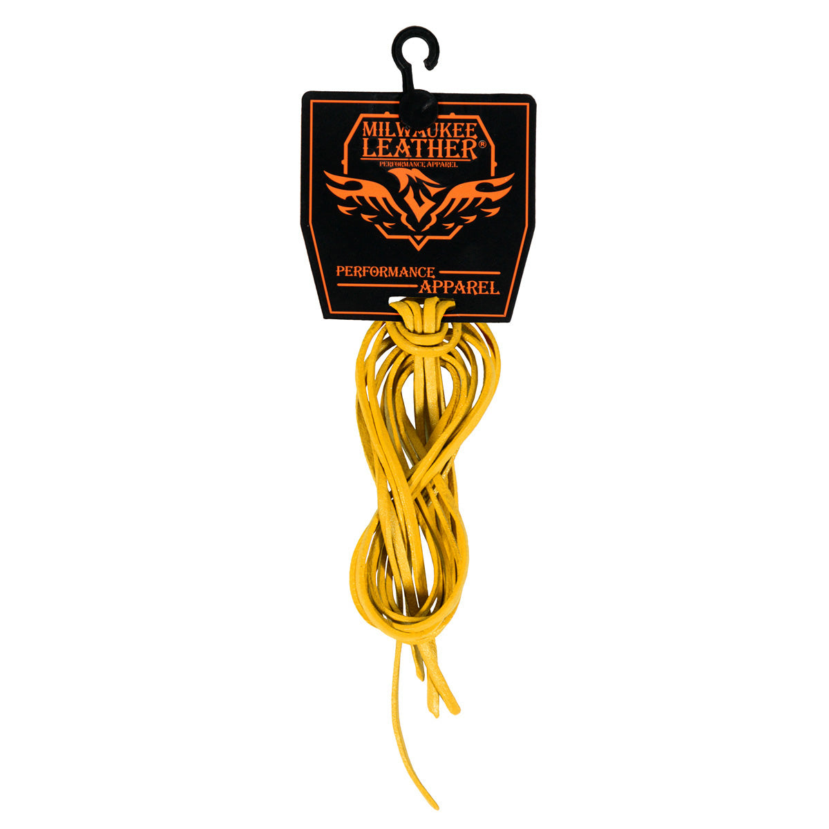 Yellow Milwaukee Leather MP7910 replacement leather side lacing, 72 inches long, for accessories and footwear.