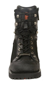 Milwaukee Leather men's 6-inch side zipper boots by Dynamicleather, featuring black leather and sturdy sole detail.