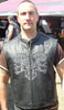 Skull leather club vest - Motorcycle - HighwayLeather