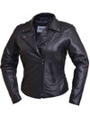 Ladies traditional braided motorcycle jacket by Dynamicleather, women’s stylish and durable leather jacket with braided detailing.