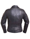 Women’s traditional braided motorcycle jacket by Dynamicleather, featuring detailed braid accents and classic motorcycle style.