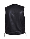 Men's Ultra Snap Front Motorcycle Vest with Side Laces by Dynamicleather, featuring a bold snap front and adjustable side laces.