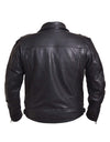 Men's Ultra Cruiser Motorcycle Leather Jacket by Dynamicleather, featuring black leather with rugged design and zip-up front.