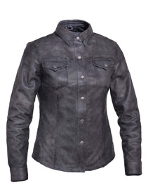 Ladies Premium Lightweight Leather Motorcycle Shirt