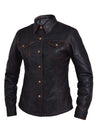 Ladies lightweight leather motorcycle jacket by Dynamicleather, featuring a fitted design and premium leather material.