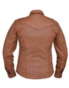 Women’s lightweight leather motorcycle jacket by Dynamicleather, featuring a fitted design and premium leather material.
