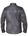 Men's lightweight leather motorcycle shirt by Dynamicleather, shown in black, featuring a sleek fit and premium leather material.