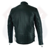 Buffalo Leather Gear HL10206 tall black vented racer leather motorcycle jacket for men with extended sleeves and longer back length.