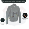Tall vented racer leather motorcycle jacket- (longer sleeve & back   length) - HighwayLeather