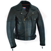 Buffalo Leather Gear men's pistol Pete leather jacket, high-end men's jacket in black with silver hardware and classic design.