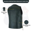 Buffalo Leather Gear men's antique brown leather vest with 7 pockets, real cowhide biker vest, rugged and durable men's vest.