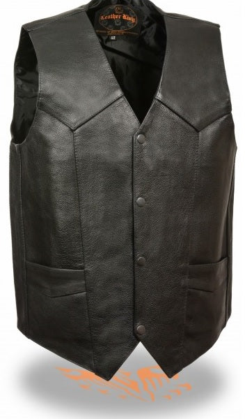 Gun pocket traditional leather vest - HighwayLeather
