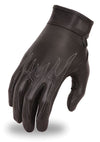 Black leather gloves by Dynamicleather featuring a sleek design and comfortable fit, perfect for cold weather.