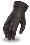 Black Dynamicleather gloves with textured leather and reinforced stitching, designed for durability and style.