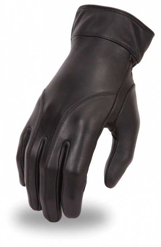Black Dynamicleather gloves with textured leather and reinforced stitching, designed for durability and style.