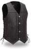 Gun pocket string side traditional leather vest - HighwayLeather