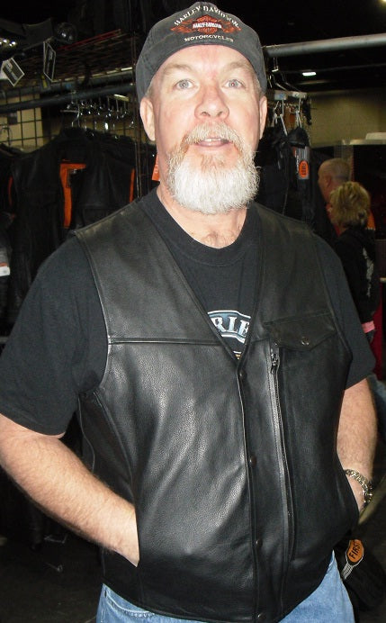 Pistol Pete Leather Motorcycle Vest with Deep Utility Pockets