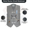 Highway Leather Heavy Metal Rocker Braid Waistcoat Motorcycle Vest SKU # HL11650 - HighwayLeather